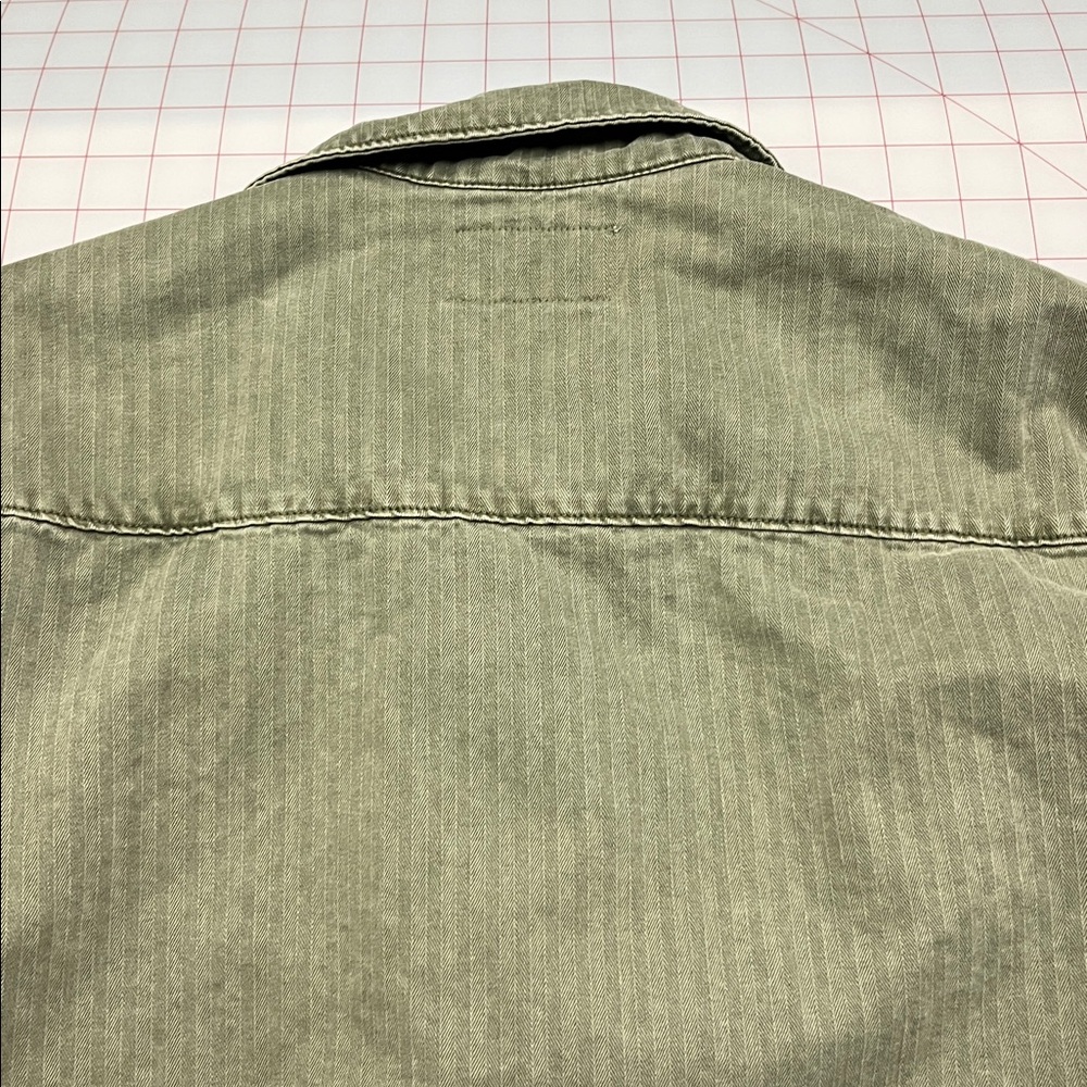 LUCKY BRAND Utility Boho Casual Olive/Army Green 2 Flap Pocket Shirt/Shacket M - Picture 10 of 16